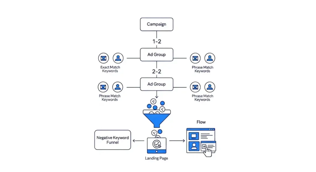 Illustration representing small budget Google Ads PPC strategy for local businesses