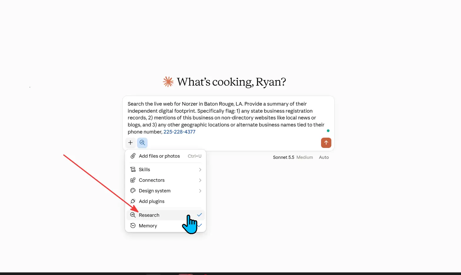 Find Your Business's Independent Digital Footprint AI Prompt Deep Research Screenshot