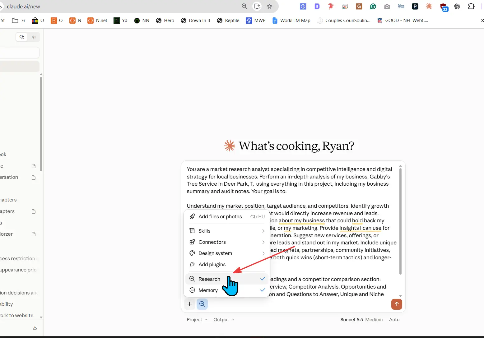 Market Research AI prompt with DEEP RESEARCH enabled
